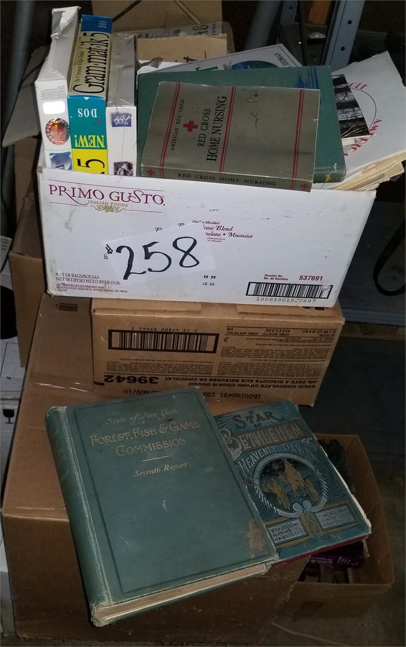 9 Boxes of Old Books & Paper Goods