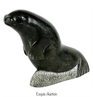 Walrus Inuit Soapstone Figurine by Uju Inurulitu