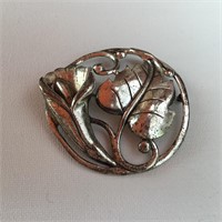 DANECRAFT STERLING SILVER BROOCH ART NOUVEAU 36g