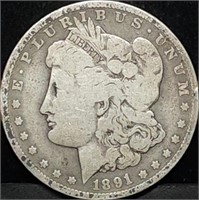 1891-O Morgan Silver Dollar