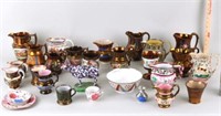 Large Estate Group Porcelain Lustre Items