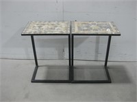 Two 12.5"x 18"x 25.5" Tile Topped End Tables