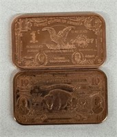 $1 & $10 COPPER BARS