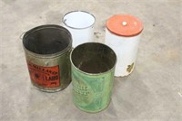 (3) Vintage Tin Cans & Enamel Including Daisy Hill