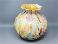 9" tall art glass vase