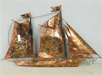 copper ship wall hanging- 26" tall 41" wide