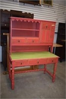 Painted Two-Piece Desk w/ Hutch