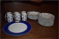 Fitz and Floyd, Inc "Allegro" Blue Glaze Cups,