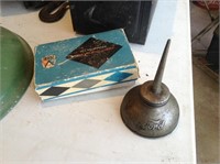 Vintage Ford oil can and Ford light