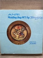 Anri Wedding Day 1973 Wood Carved Plate