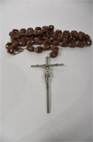 Hand Carved Wall Rosary - 60 Inches