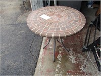 Tile patio table. 28" round. 28.5" tall.