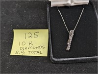 10k white Gold 2.3g Necklace with .50ctw Diamonds