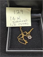 14k Gold 1g Necklace with Diamond