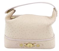 Versace Pale Pink Ostrich Handbag
