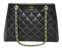 Chanel Matelasse Black Quilted Shoulder Bag