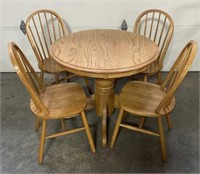 36in Honey Oak Table and 4 Chairs