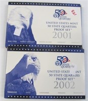 2001 and 2002 US Mint 50 State Quarter Proof