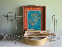 Wire Paper Towel Holder, Basket, Trivet & Other