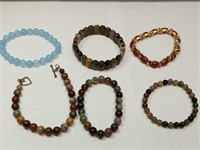 OF) lot of nicer multi-stone bracelets