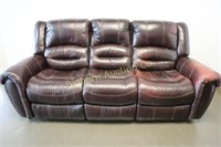 Flexsteel Brown Leather Electric Reclining Sofa