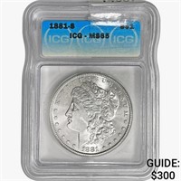 1881-S Morgan Silver Dollar ICG MS65