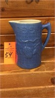 8”T UHL pottery pitcher Lattice grape design