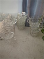 Clear glass 5 bowls and 8 cups