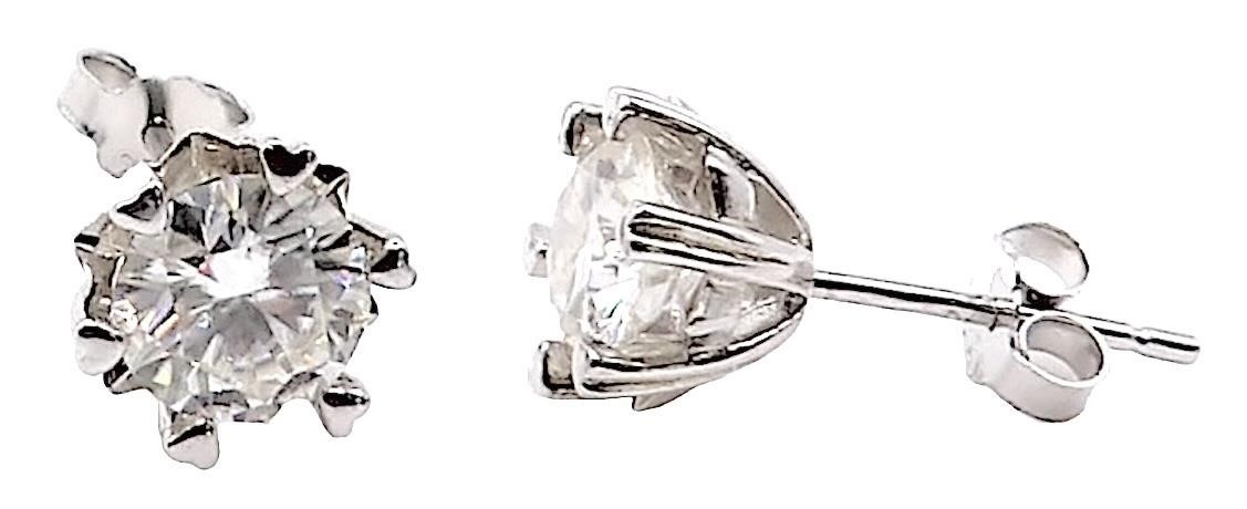 925S 1.0ct Moissanite Diamond Stud Earrings