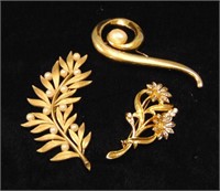 Fashion Jewelry Gold Tone Pins (3)
