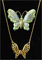 Butterfly Necklace and Pin