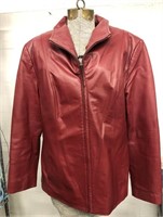 East 5th Womens Burgundy Leather Jacket Large