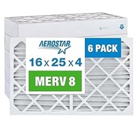 Aerostar 16x25x4 Merv 8 Pleated Air Filter