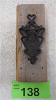 Cast Iron Trivet on Wood Board