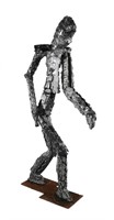 Brutalist Walking Man Statue