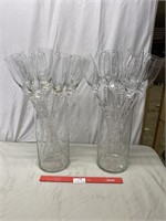 Lot of Decorative Glass Toasting Glasses Long Stem