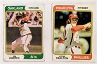 1974 Topps Steve Carlton & Catfish Hunter Cards