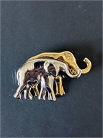 Liz Claiborne Golden & Silver Elephant Brooch