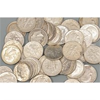 (50) Roosevelt Dimes 90% Silver $ 5 face Value