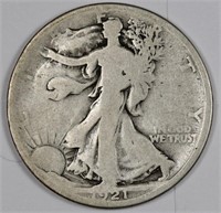 1921 d Key Date Walking Liberty Half -$365 CPG