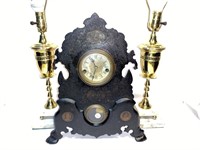 MANTLE CLOCK AND LAMPS