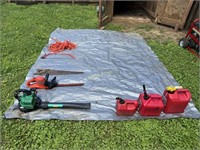 Silver 7' x 8' Heavy Duty Tarp, Red 1 Gallon, 2