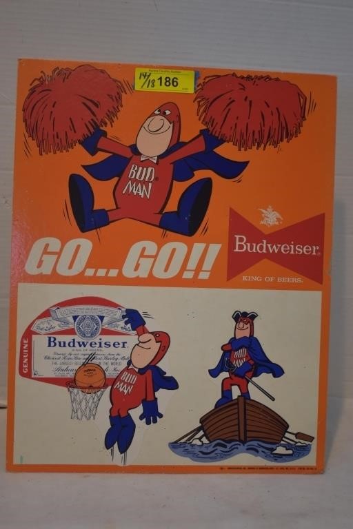Bud Man Budweiser Cardboard Counter Sign