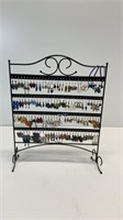 (60) pairs of dangle pierced earrings with stand