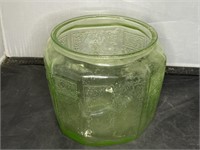 Vintage Uranium Green Depression Glass Dish