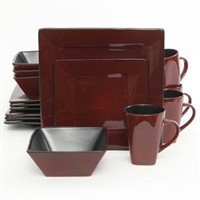 Kiesling Red/ Black16-piece Dinnerware Set