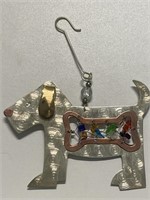 SILVER PLATE DOGGIE ORNAMENT