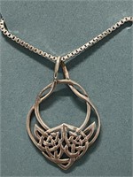STERLING SILVER CELTIC PENDANT AND CHAIN