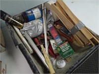Large Bin of assorted items, tools, shims, etc