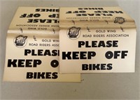 Goldwing Road riders associations cardboard signs